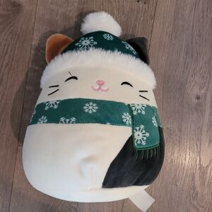 SQUISHMALLOWS  Cam the Calico Cat Winter Snowflake hat and scarf plush 8"